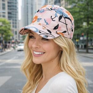 Kate Spade New York Baseball Printed Cap/Hat, Pearl Blush Floral